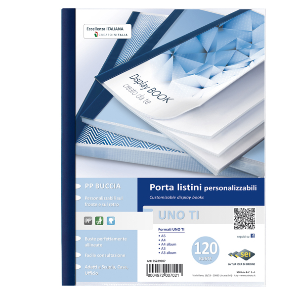 MD_25894 Portalistini personalizzabile Uno TI - 22 x 30 cm - 120 buste - blu - Sei Rota - immagine 1