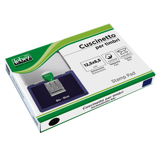 MD_26354 Cuscinetto per timbri - 12,5 x 8,5 cm - blu - Lebez - immagine 1