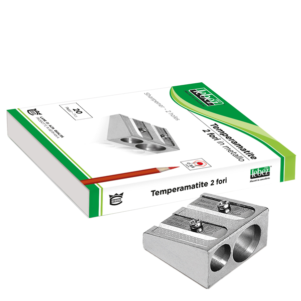 MD_26523 Temperamatite senza contenitore - 2 fori - in metallo - cuneiforme - Lebez - immagine 1