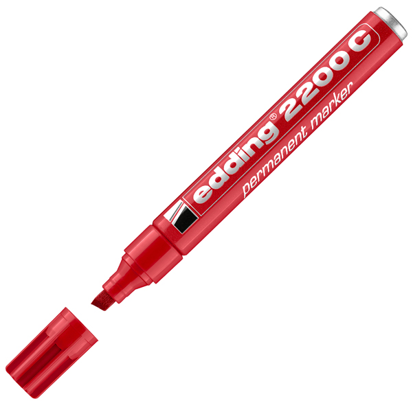 MD_27470 Marcatore permanente 2200C - punta a scalpello - da 1 a 5 mm - rosso - Edding - immagine 1