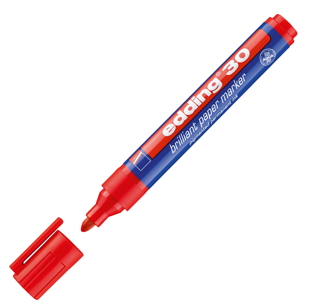 MD_27503 Marcatore permanente 30 - punta tonda - da 1,5 a 3 mm - rosso - Edding - immagine 1