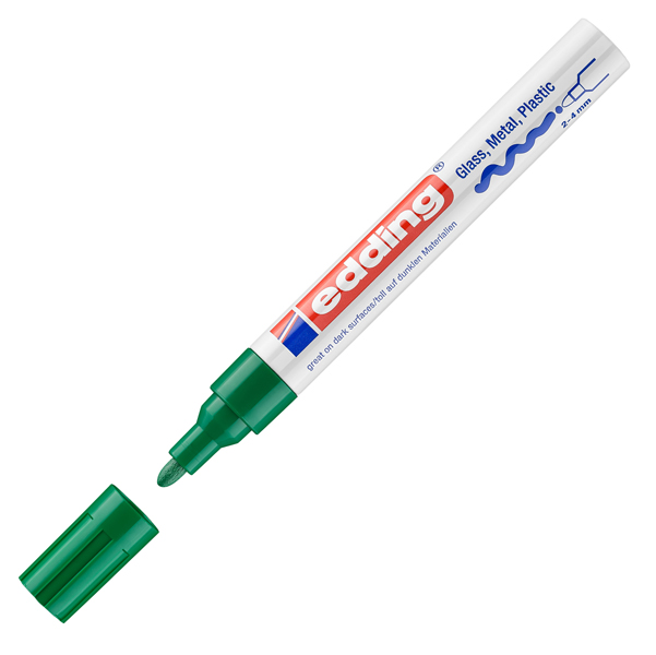 MD_27552 Marcatore permanente a vernice 750 - punta tonda - da 2 a 4 mm - verde - Edding - immagine 1