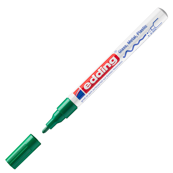 MD_27566 Marcatore permanente a vernice 751 - punta tonda fine - da 1 a 2 mm - verde - Edding - immagine 1