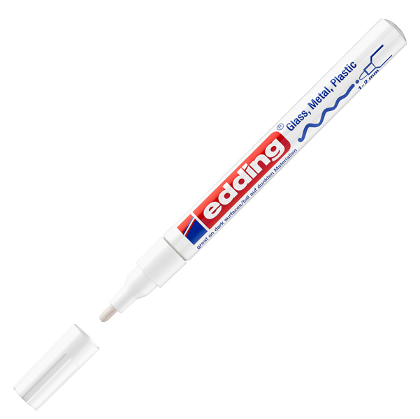 MD_27567 Marcatore permanente a vernice 751 - punta tonda fine - da 1 a 2 mm - bianco - Edding - immagine 1