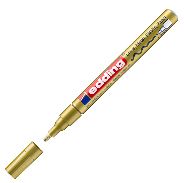 MD_27568 Marcatore permanente a vernice 751 - punta tonda fine - da 1 a 2 mm - oro - Edding - immagine 1