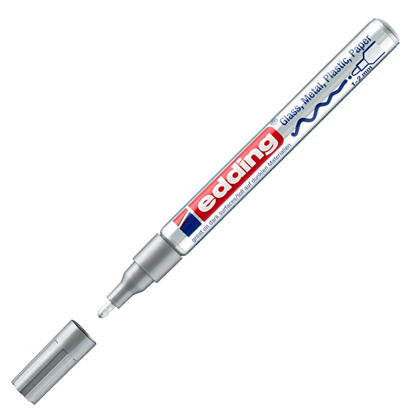 MD_27569 Marcatore permanente a vernice 751 - punta tonda fine - da 1 a 2 mm - argento - Edding - immagine 1