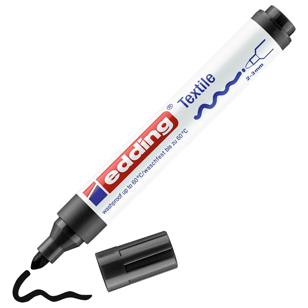 MD_27610 Marcatore per tessuto 4500 - punta tonda - da 2 a 3mm - nero - Edding - immagine 1