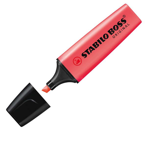 MD_27677 Evidenziatore Stabilo Boss Original - punta a scalpello - tratto 2 - 5 mm - rosso 40 - Stabilo - immagine 1