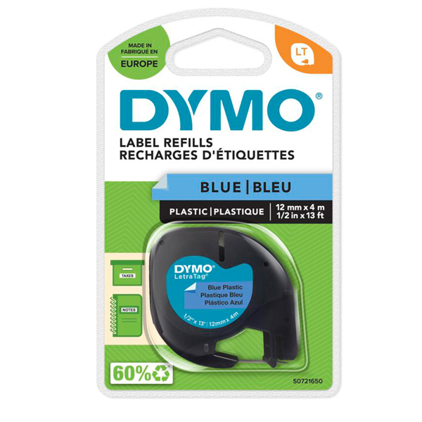 MD_27940 Nastro Letratag 912050 - 12 mm x 4 mt - plastica - blu - Dymo - immagine 1