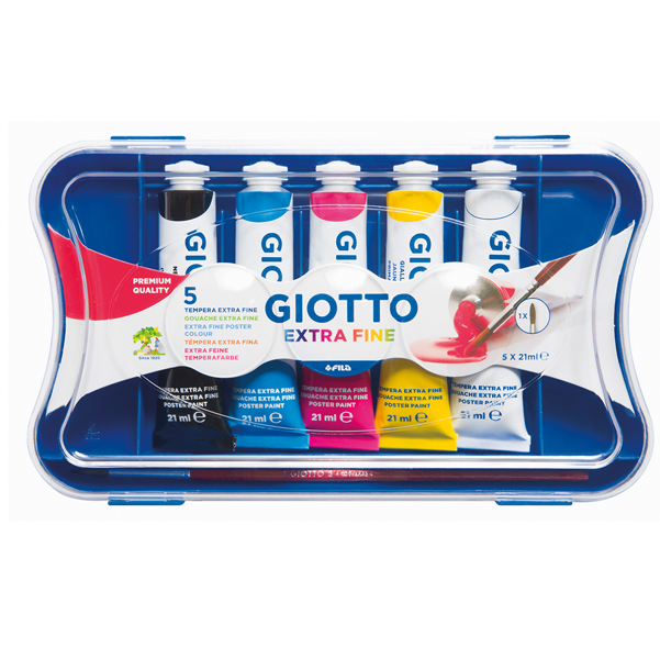 MD_28151 Tubi tempere - 21ml - colori assortiti - Giotto - conf. 5 pezzi - immagine 1