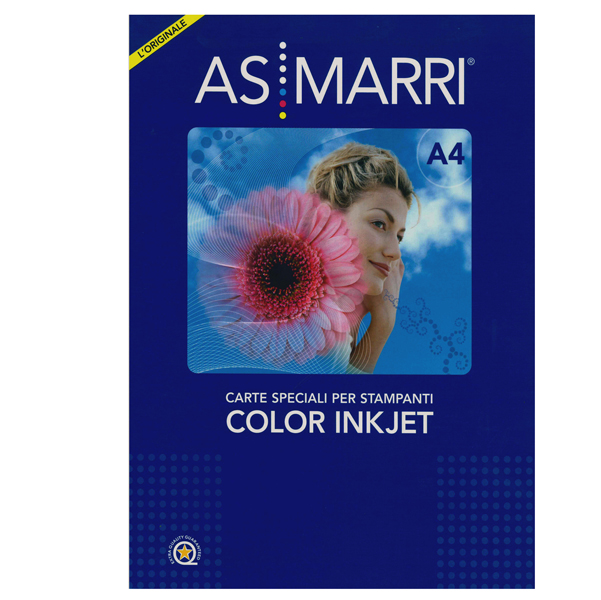 MD_28639 Carta fotografica - per inkjet - A4 - 150 gr - 50 fogli - effetto lucido - bianco - As Marri - immagine 1