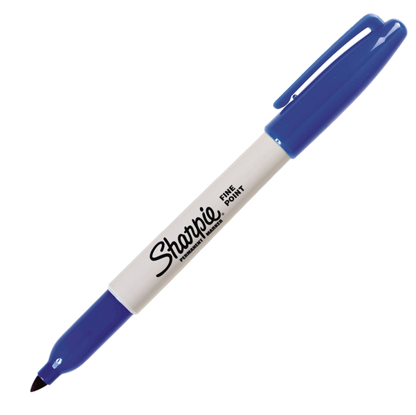 MD_29106 Marcatore permanente - punta fine 1 mm - blu - Sharpie - immagine 1