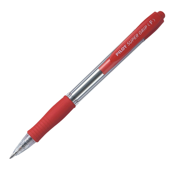 MD_29348 Penna sfera a scatto Super Grip - punta fine 0,7 mm - rosso - Pilot - immagine 1