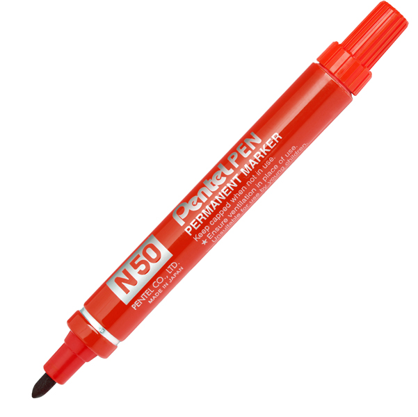 MD_29883 Marcatore permanente N50 - punta tonda - rosso - Pentel - immagine 1