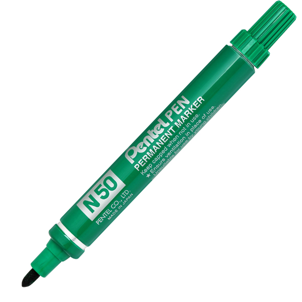 MD_29885 Marcatore permanente N50 - punta tonda - verde - Pentel - immagine 1