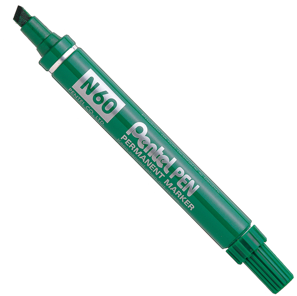 MD_29893 Marcatore permanente N60 - punta scalpello - verde - Pentel - immagine 1