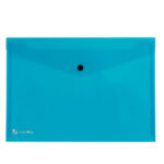 Busta con bottone Pull - A4 - PP - azzurro - King Mec