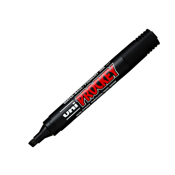MD_30351 Marcatore Uni Prockey M126 - punta a scalpello 1,00-5,70mm - nero - Uni Mitsubishi - immagine 1