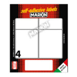 Etichette adesive - in carta - permanenti - 70 x 56 mm - 4 et/fg - 10 fogli - bianco - Markin