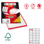 Etichette adesive C/524 - in carta - permanenti - 56 x 28 mm - 27 et/fg - 100 fogli - bianco - angoli tondi - Markin