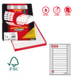 Etichette adesive C/528 - in carta - permanenti - 145 x 17 mm - 16 et/fg - 100 fogli - bianco - angoli tondi - Markin