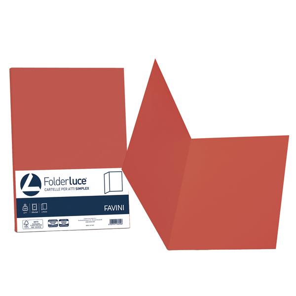 MD_32654 Cartellina semplice Luce - 200 gr - A4 - rosso scarlatto - cartoncino bristol - Favini - conf. 50 pezzi - immagine 1