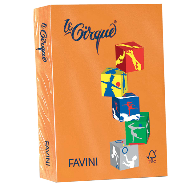 MD_32879 Carta Le Cirque - A4 - 80 gr - arancio 205 - Favini - conf. 500 fogli - immagine 1