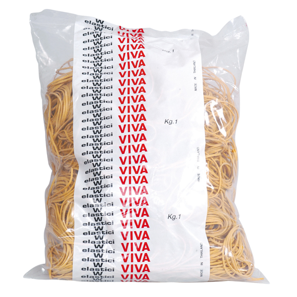 MD_34141 Elastici ad anello - diametro 4 cm - 1 kg - gomma - giallo - Viva - immagine 1