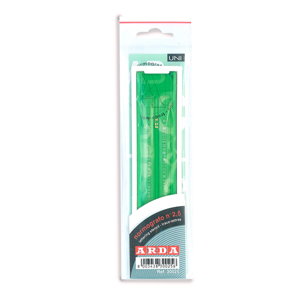 MD_35298 Normografo lettere e cifre Uni - 5mm - verde - Arda - immagine 1