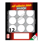 Etichette adesive tonde - in carta - permanenti - diametro 34 mm - 12 et/fg - 10 fogli - bianco - Markin