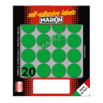 Etichette adesive tonde - in carta - permanenti - diametro 27 mm - 20 et/fg - 10 fogli - verde - Markin
