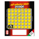 Etichette adesive tonde - in carta - permanenti - diametro 14 mm - 63 et/fg - 10 fogli - giallo - Markin