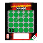 Etichette adesive tonde - in carta - permanenti - diametro 22 mm - 30 et/fg - 10 fogli - verde - Markin