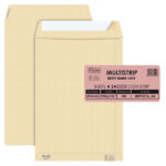 Busta a sacco Multi Strip - strip adesivo - 25 x 35,3 cm - 100 gr - carta riciclata FSC - avana - Pigna Envelopes - conf. 500 pezzi