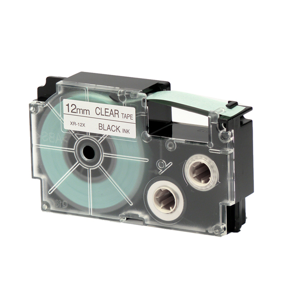 MD_37086 Nastro - 12 mm x 8 mt - nero/ trasparente - Casio - immagine 1
