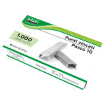 Punti zincati P10 - passo 10 - 9/4 - metallo - Lebez - 20 conf. da 1000 punti