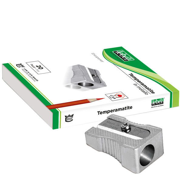 MD_37205 Temperamatite senza contenitore - 1 foro - metallo - cuneiforme - Lebez - conf. 20 pezzi - immagine 1