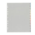 Separatore - 12 tacche personalizzabili - PP - 22x30 cm - grigio - Favorit
