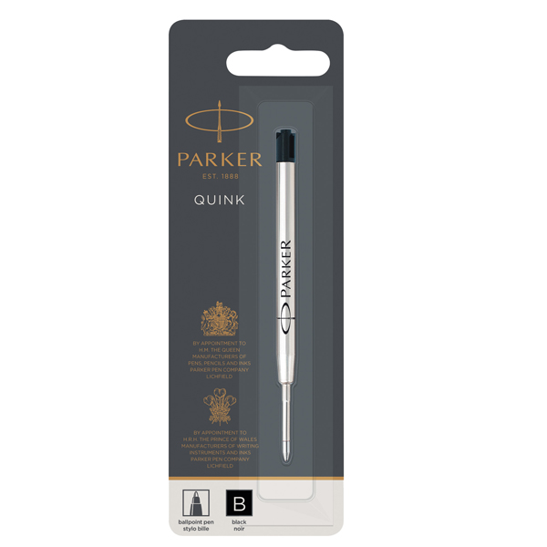 MD_37690 Refill sfera Quink standard - punta large - metallo - nero - Parker - immagine 1