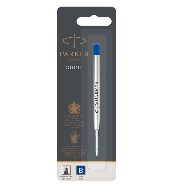 MD_37691 Refill sfera Quink standard - punta large - metallo - blu - Parker - immagine 1