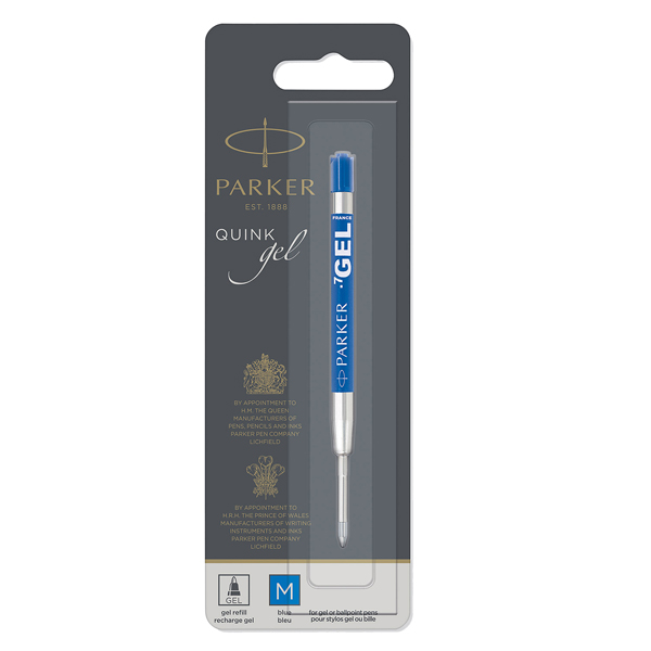 MD_37695 Refill sfera QuinkGel - punta media - metallo - blu - Parker - immagine 1