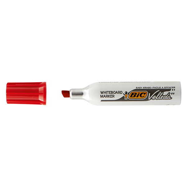 85-Product Open Pennarello Whiteboard Marker Velleda 1781 - punta a scalpello da 3,2 a 5,5mm - rosso - Bic - immagine 1