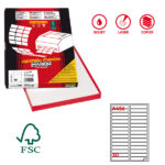 Etichette adesive A/456 - in carta - permanenti - 100 x 17 mm - 30 et/fg - 100 fogli - bianco - angoli tondi - Markin
