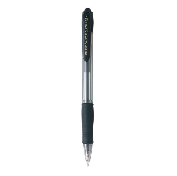 MD_39395 Penna a sfera a scatto Supergrip - punta media 1,0mm - nero - pilot - immagine 1