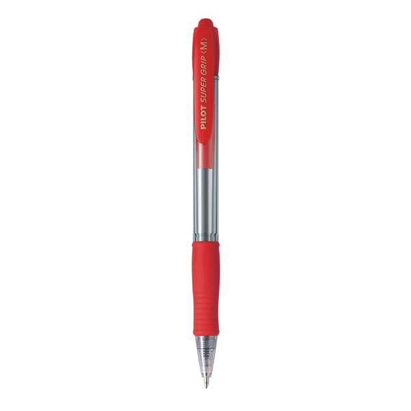 MD_39397 Penna a sfera a scatto Supergrip - punta media 1,0mm - rosso - pilot - immagine 1