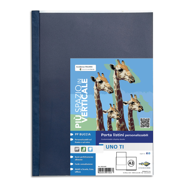 MD_40230 Portalistini personalizzabile Uno TI - 30x42 cm (libro) - 36 buste - blu - Sei Rota - immagine 1