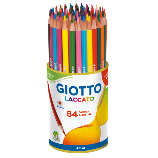 MD_40455 Pastelli - laccato - diametro mina 3,80 mm - colori assortiti - Giotto - barattolo 84 pezzi - immagine 1