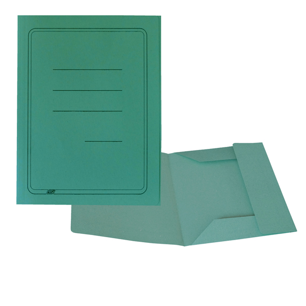 MD_44852 Cartellina 3 lembi con stampa - 200 gr - 25 x 33 cm - cartoncino manilla - verde - Cartotecnica del Garda - conf. 50 pezzi - immagine 1