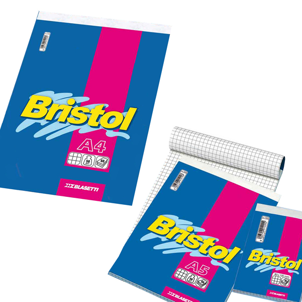 MD_45056 Blocco note Bristol - 5 mm - 210 x 297 mm - 50 gr - 70 fogli - Blasetti - immagine 1