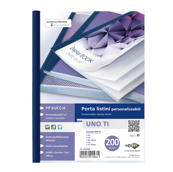 MD_45730 Portalistini personalizzabile Uno TI - 22x30 cm - 200 buste - blu - Sei Rota - immagine 1